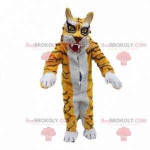 Yellow and white tiger costume mascot. Fierce Disguise -