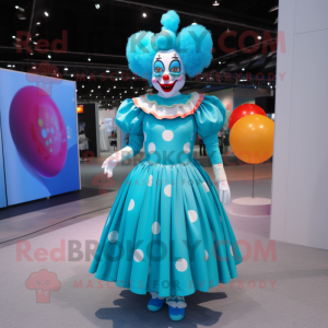 Cyan Clown mascotte kostuum...