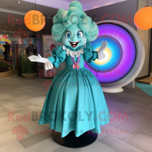 Cyan Clown maskot kostym...