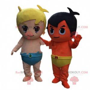 2 mascottes costumes de bébés, d'enfants. Déguisements enfants