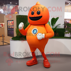 Orange Pepper maskot kostym...