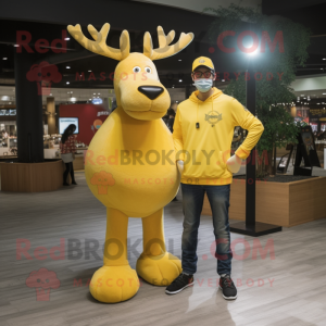 Gul Moose maskot kostume...