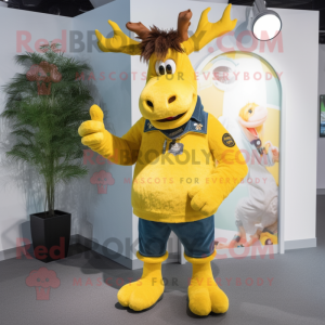 Gul Moose maskot kostume...