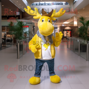 Yellow Moose maskot kostyme...