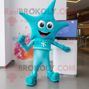 Turquoise Starfish mascotte...