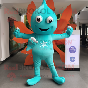 Turquoise Starfish mascotte...