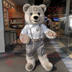 Sølv Teddy Bear maskot...