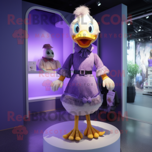 Lavendel Duck maskot kostym...
