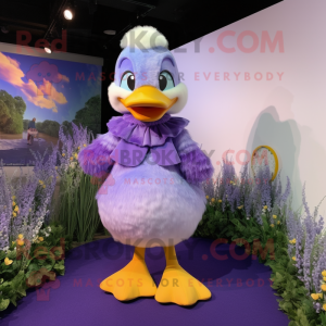 Lavendel Duck maskot...