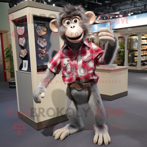 Gray Monkey maskot kostym...