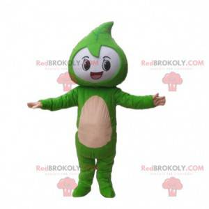 Grünes Charakter Kostüm Maskottchen. Grünes Blattmaskottchen -