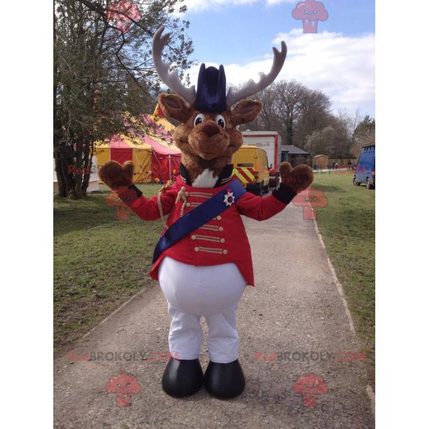 Mascote de rena caribu em traje de circo - Redbrokoly.com