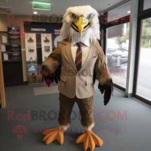 Tan Haast'S Eagle mascot costume character dressed with a Suit and Ties