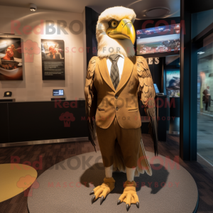 Tan Haast'S Eagle mascot costume character dressed with a Suit and Ties