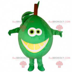 Giant lime costume mascot. Smiling lemon costume -