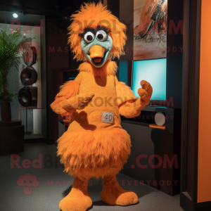 Orange Emu maskot kostume...