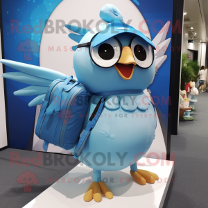 Sky Blue Dove maskot drakt...