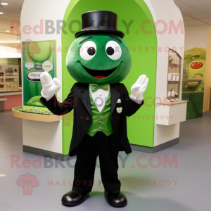 Olive Candy mascot costume character dressed with a Tuxedo and Scarf clips