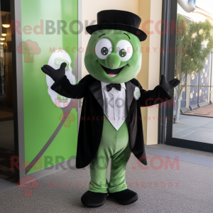 Olive Candy mascot costume character dressed with a Tuxedo and Scarf clips