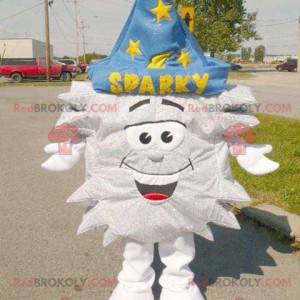 Silver star mascot with a magician's hat - Redbrokoly.com