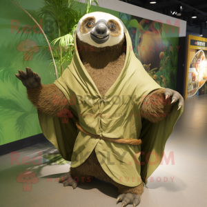 Olive Giant Sloth mascotte...