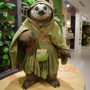 Olive Giant Sloth mascotte...