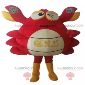 Röd, vit och gul krabba maskot. Kakadräkt - Redbrokoly.com