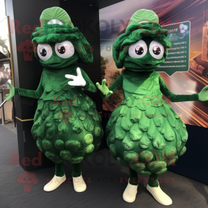 Forest Green Oyster mascot costume character dressed with a Midi Dress and Foot pads