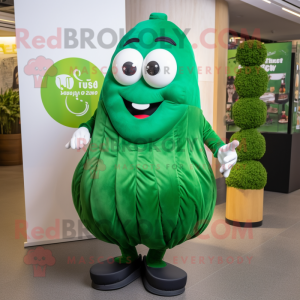 Forest Green Oyster mascot costume character dressed with a Midi Dress and Foot pads