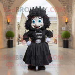Black Irish Castle mascot costume character dressed with a Culottes and Headbands