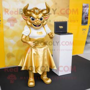 Gold Devil mascotte kostuum...