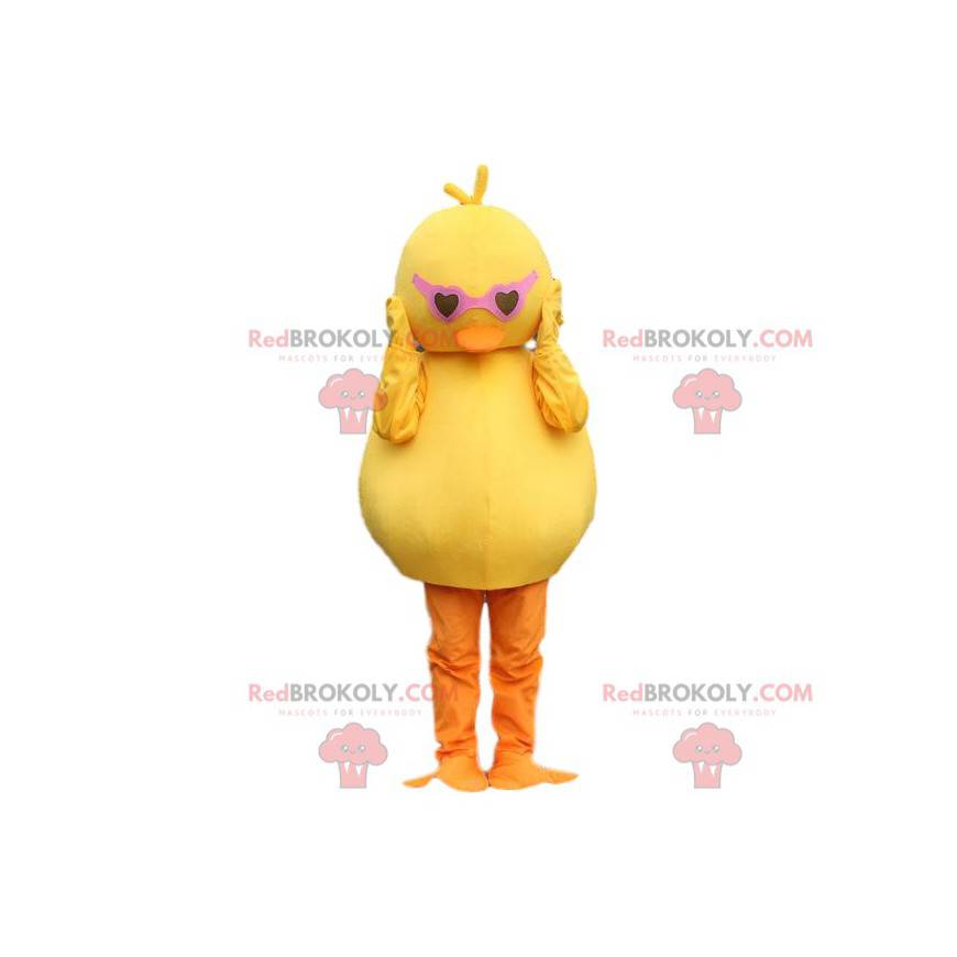Canary mascot with glasses. Chick costume - Redbrokoly.com