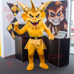 Gold Devil mascotte kostuum...