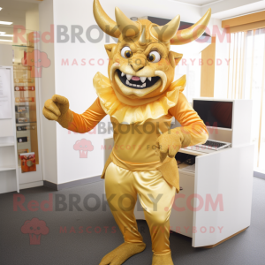 Gold Devil mascotte kostuum...