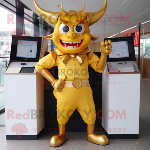 Gold Devil mascotte kostuum...