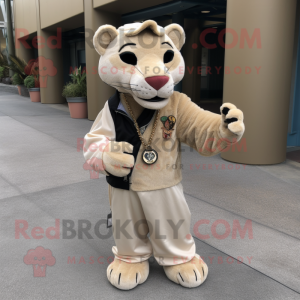 Beige Panther maskot...