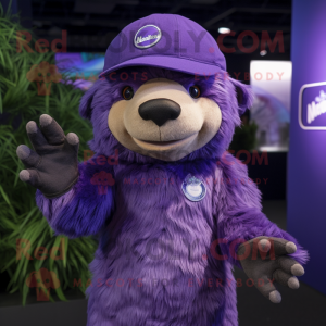 Purple Sloth Bear mascotte...