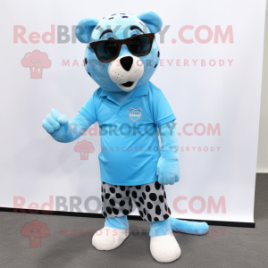 Sky Blue Cheetah mascotte...