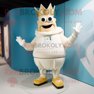 Cream King mascot costume character dressed with a Board Shorts and Gloves