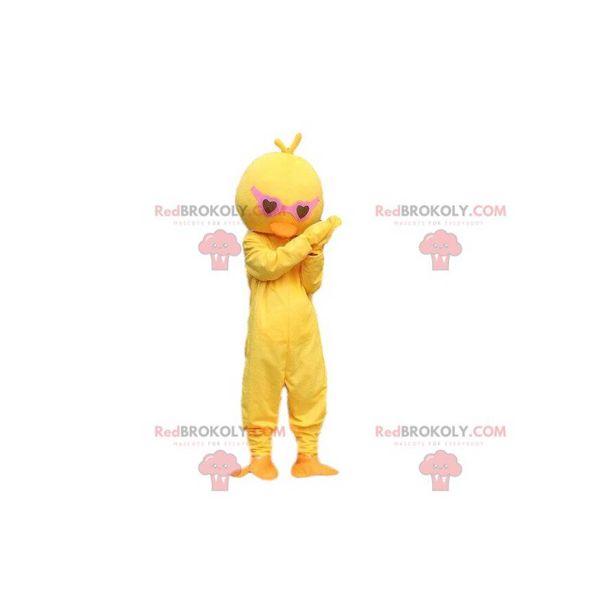 Canary mascot with glasses. Chick costume - Redbrokoly.com