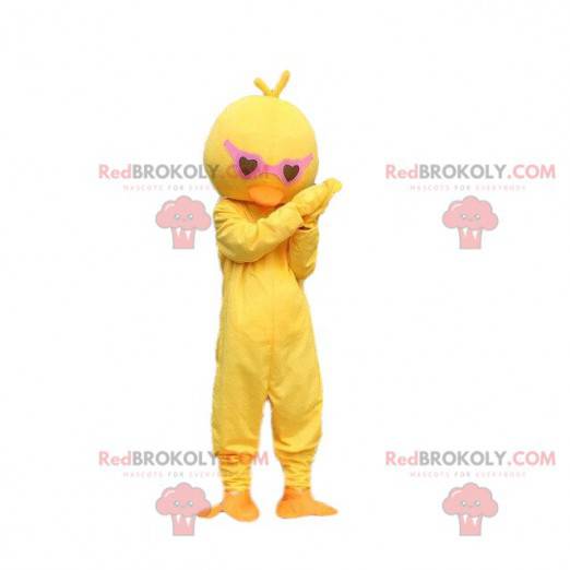 Canary mascot with glasses. Chick costume - Redbrokoly.com