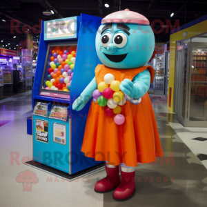 nan Gumball Machine mascot costume character dressed with a Shift Dress and Wallets