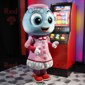 nan Gumball Machine mascot costume character dressed with a Shift Dress and Wallets