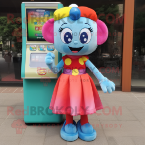 nan Gumball Machine mascot costume character dressed with a Shift Dress and Wallets