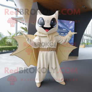 Beige Manta Ray maskot...