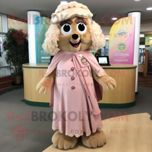 Tan Pink maskot kostume...