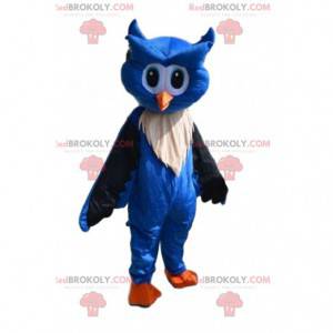 Mascotte costume gufo blu e bianco. Costume da gufo -