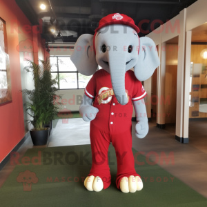 Red Elephant maskot kostume...