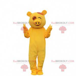 Pig mascot costume yellow pig. Pig costume - Redbrokoly.com