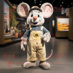 Cream Mouse maskot kostym...